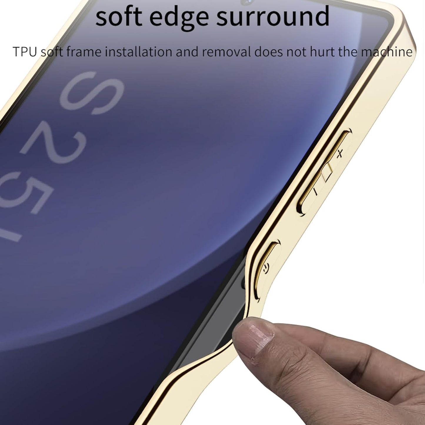 Classic Electroplated Plain Leather Case for Galaxy S25