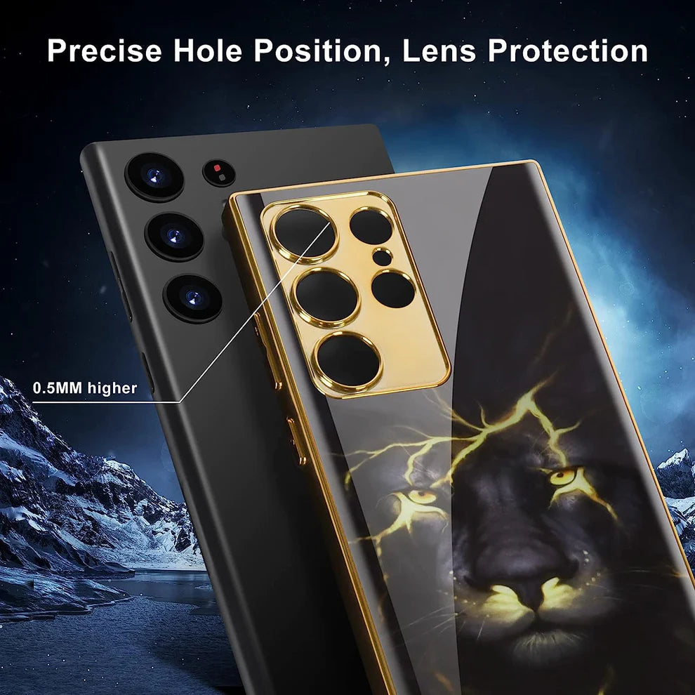 Galaxy S Series Lion Pattern Inspirational Glass Case