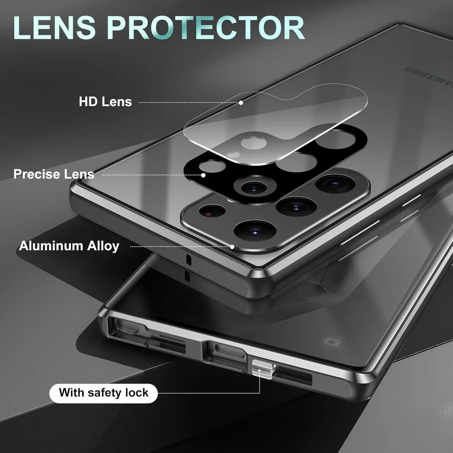 Magnetic 360 Full Protection Glass Case Screen Protector - Samsung