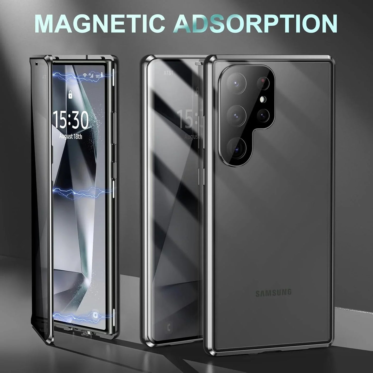 Magnetic 360 Full Protection Glass Case Screen Protector - Samsung