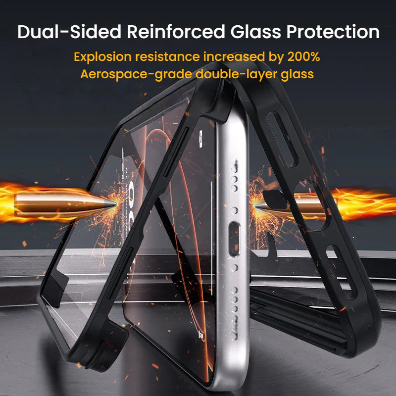 iPhone Drop-Proof Double-Sided Glass Magnetic Case