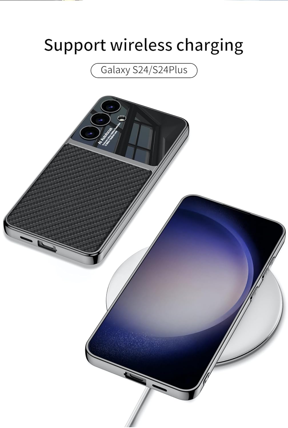 Thin Electroplated Duo Tone Frosted Case for Samsung Galaxy S24 Plus