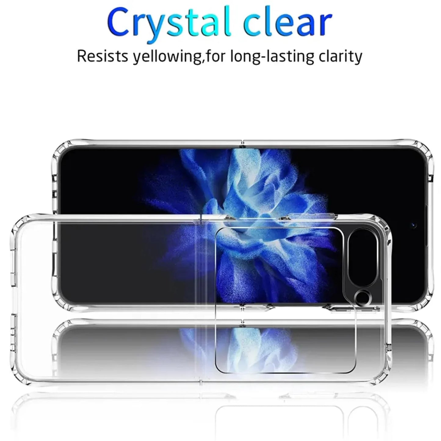 Samsung Galaxy Z Flip 5 Transparent Case with Bumper Case - Transparent