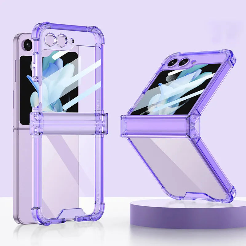 Galaxy Z Flip 5 Premium Transparent Glitter Back Case