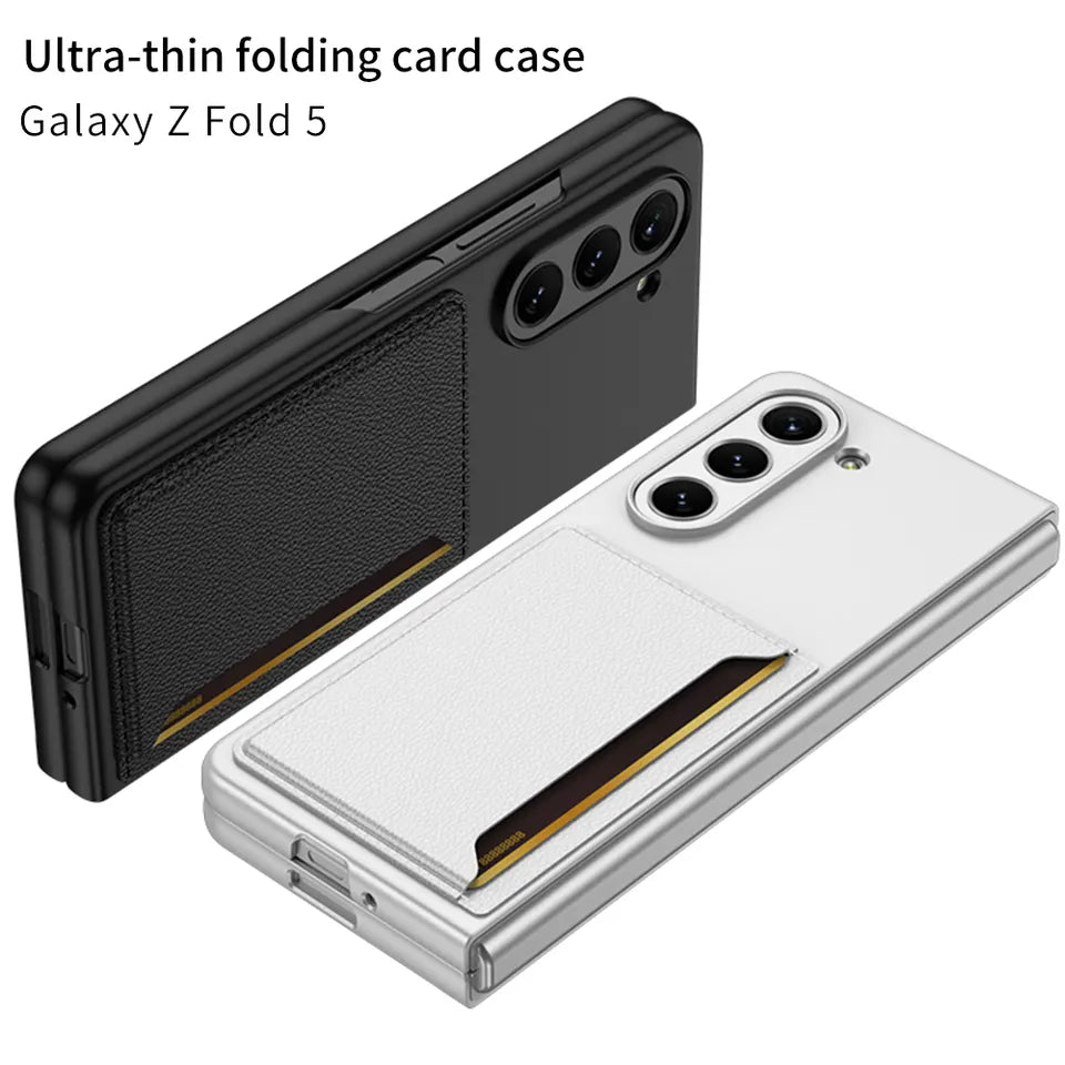 Premium Luxury Leather Card Slot Case For Galaxy Z Fold 5