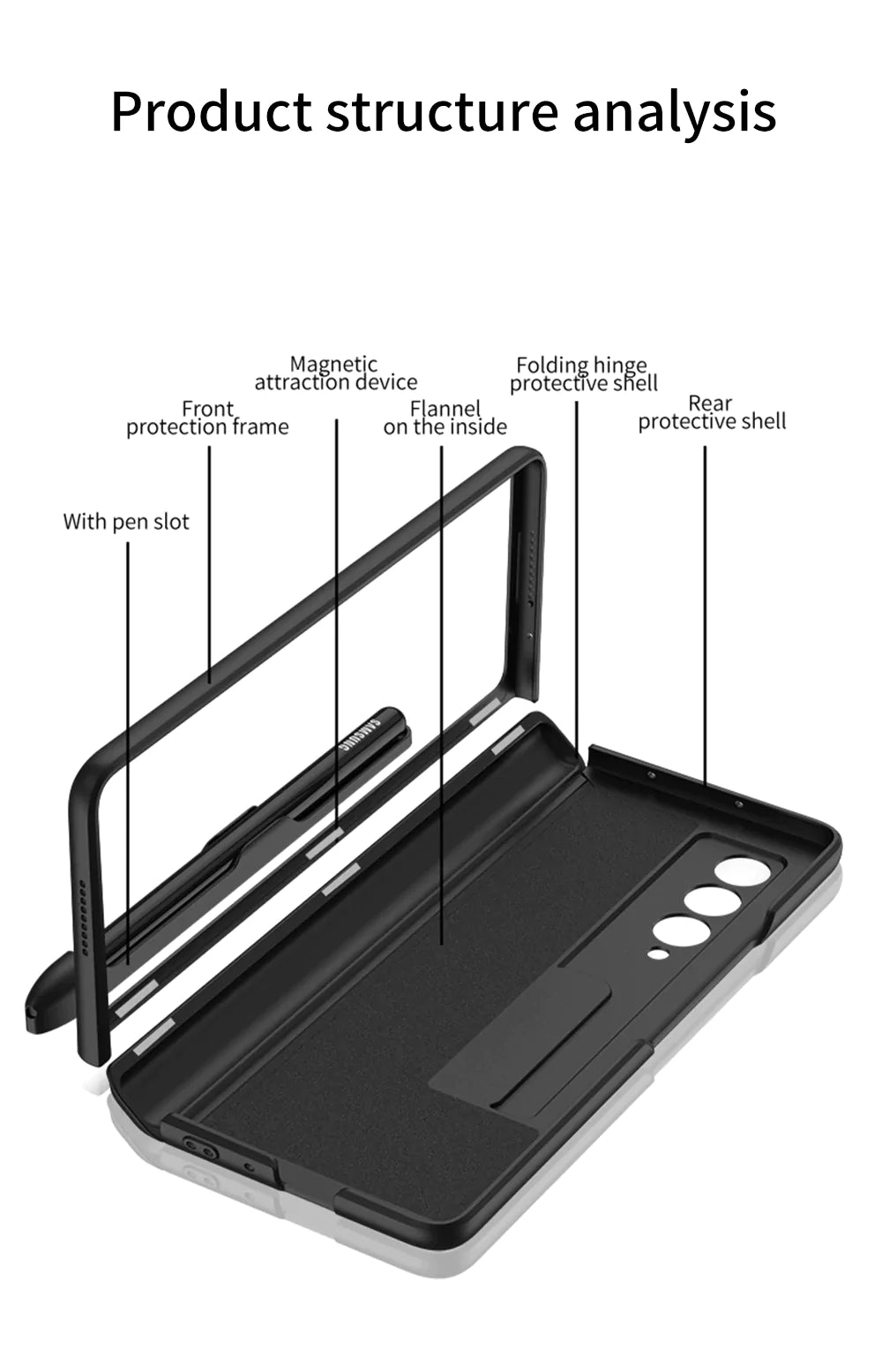 MAGNETIC FRAME KICK STAND ALL-INCLUDED CASE WITH S PEN SLOT Z FOLD 4