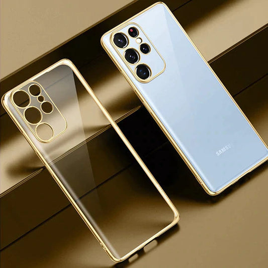 Galaxy S22 Ultra Electroplating Soft  Transparent Plated Case