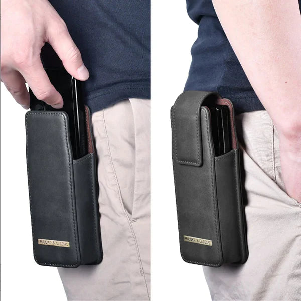 Luxury LEATHER POUCH BELT CLIP HOLSTER CASE FOR GALAXY Z FOLD SERIES PHONES