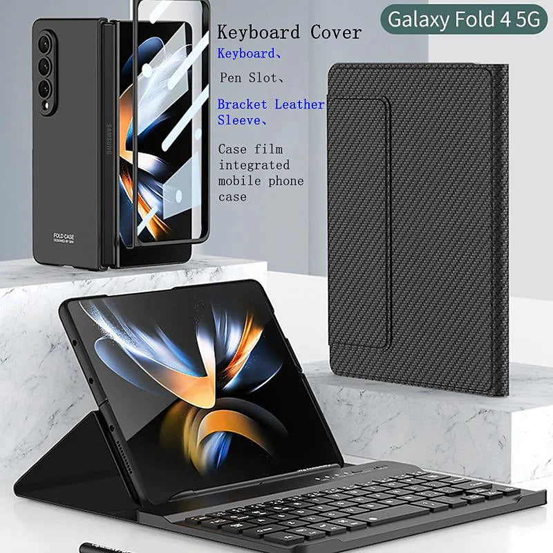 Wireless Keyboard Leather Magnetic Flip Case For Fold Series