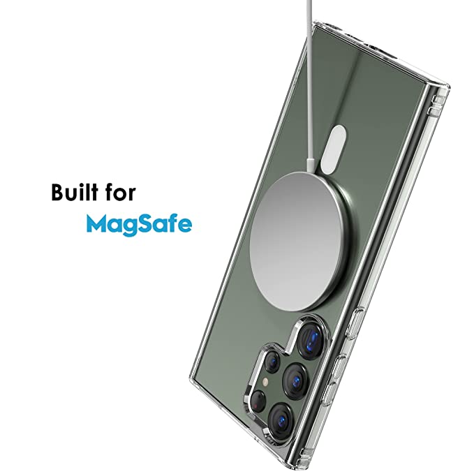 Galaxy S23 Ultra Magsafe Transparent Hard PC Back Case Cover