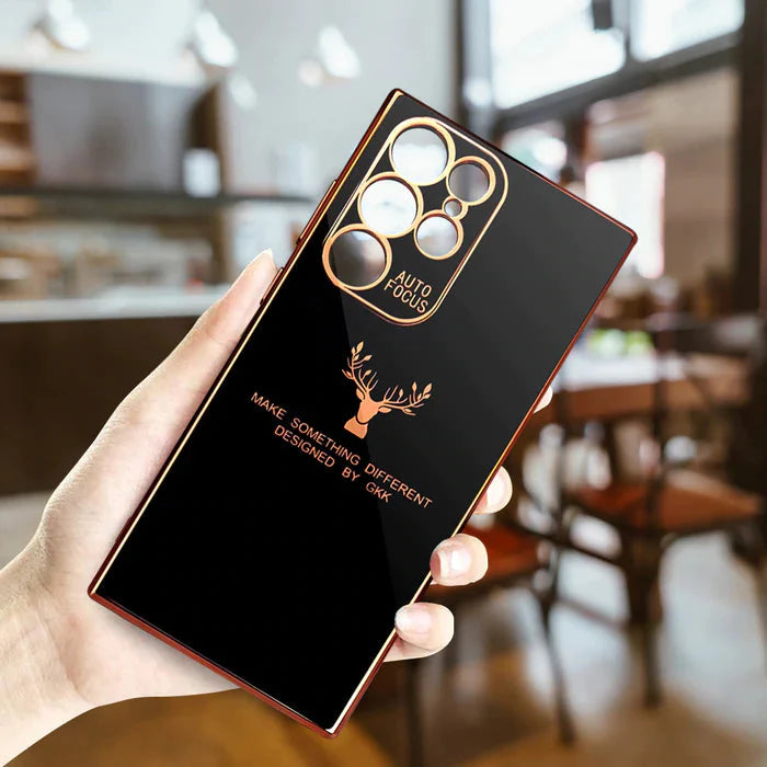 Luxurious Deer Tpu Back Case For Samsung Galaxy S22 Ultra - Black / Green