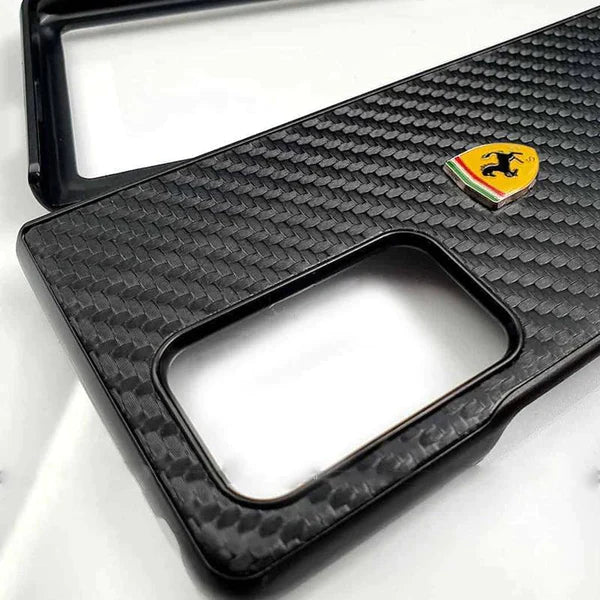 Galaxy Z Fold Series Ferrari Carbon Fibre Black Case