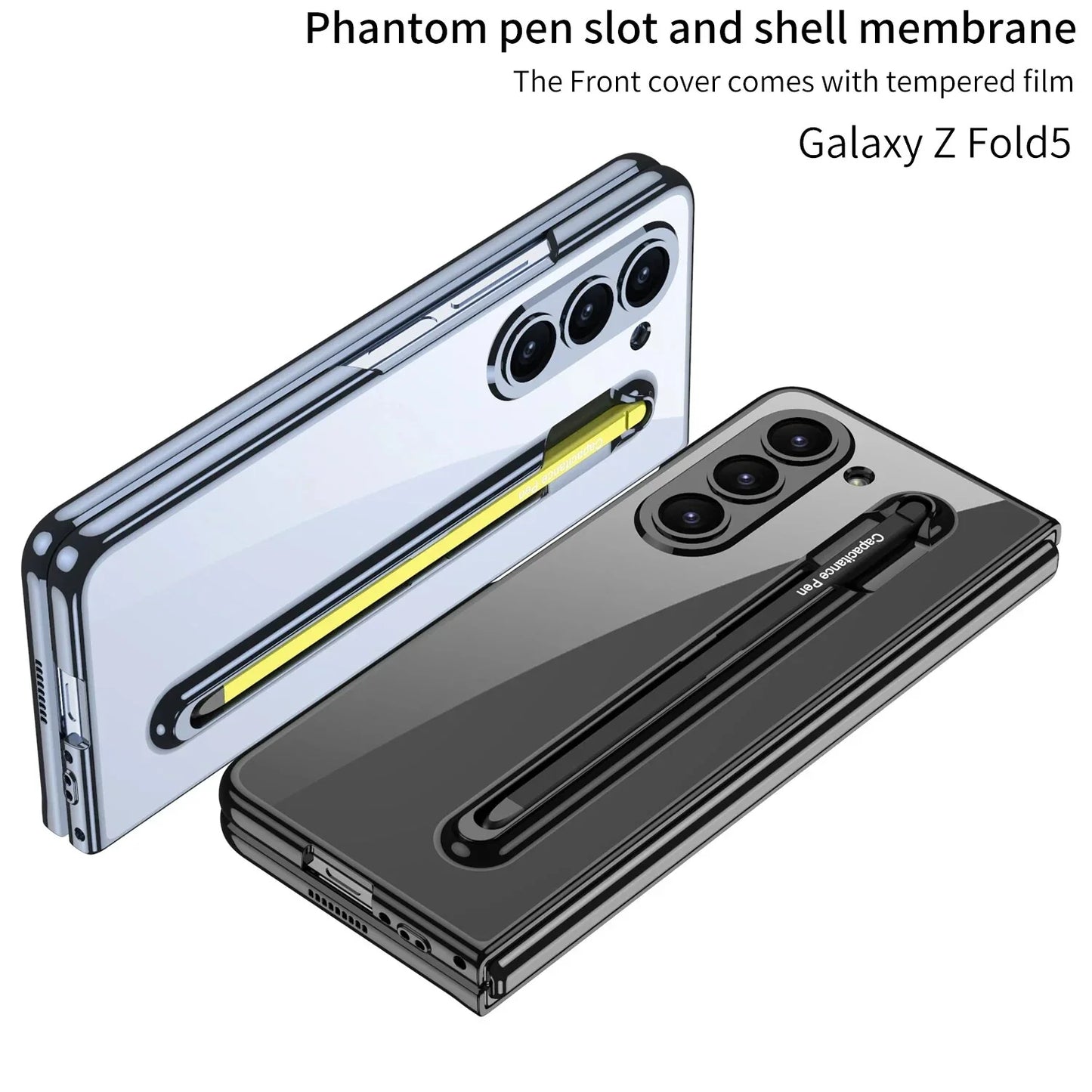 Phantom Pen Slot and Shell Membrane With Magnetic Hinge For Galaxy Z Fold 5